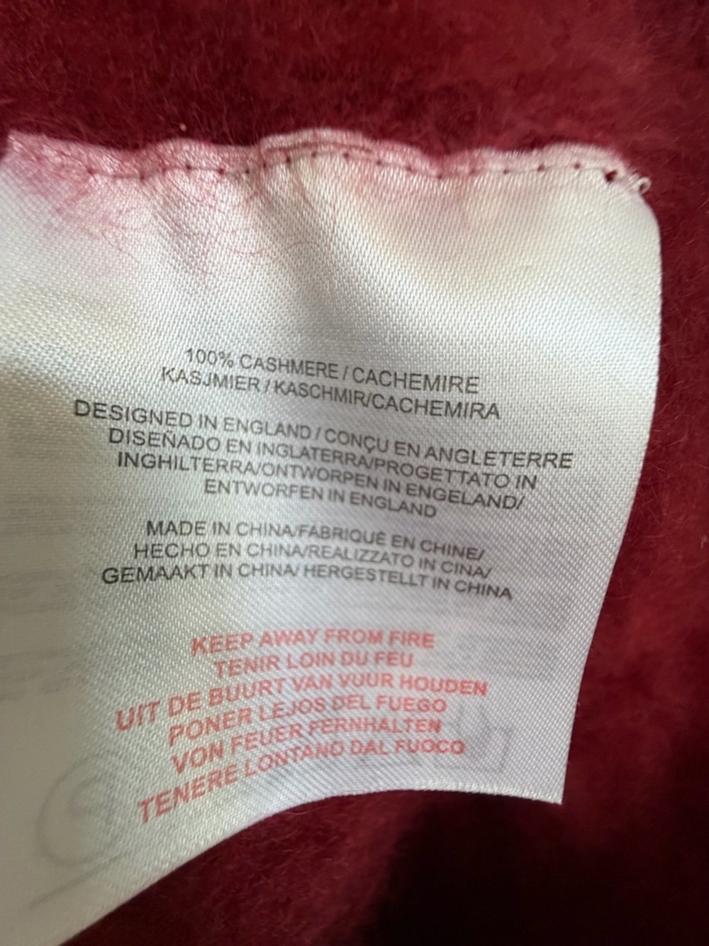 2 / 6 medium Jumper 1234 Rouge Brushed Cashmere V-Neck sweater Red - Picture 11 of 14